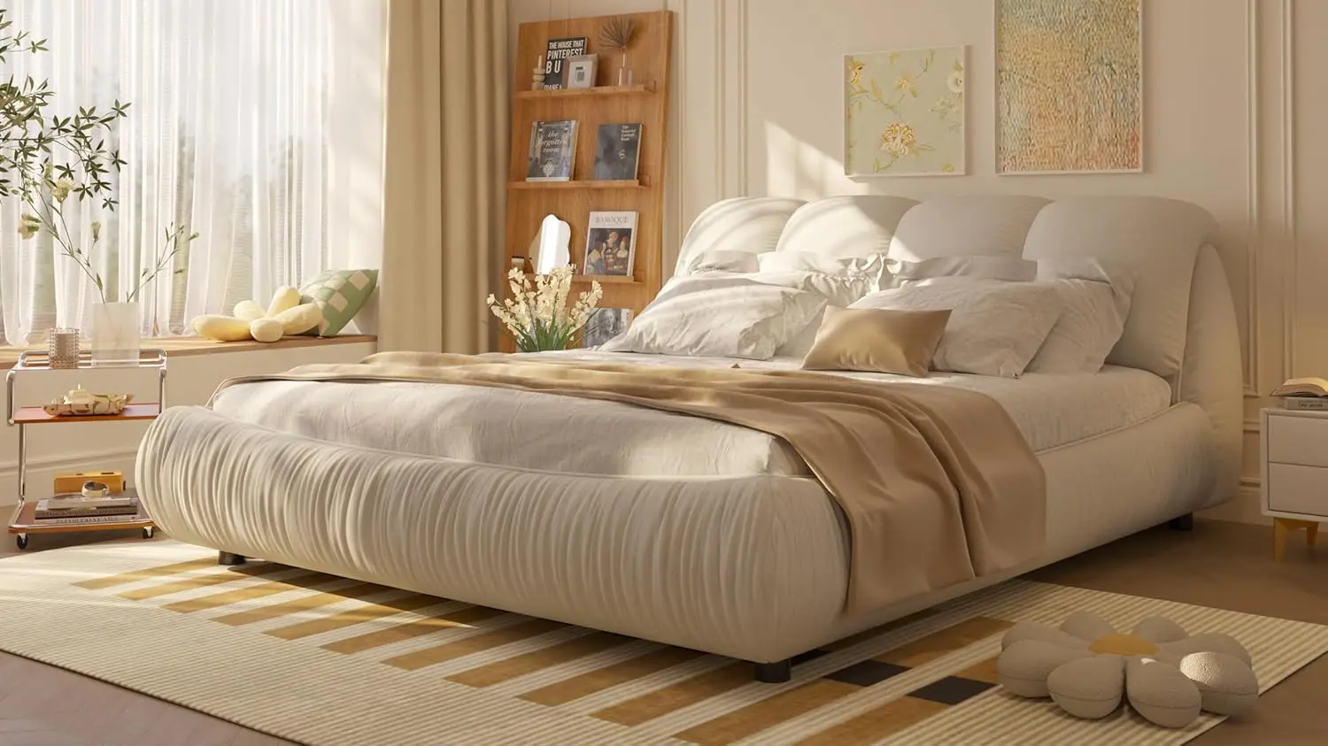 Yoglad King Size Contemporary Upholstered Bed 2